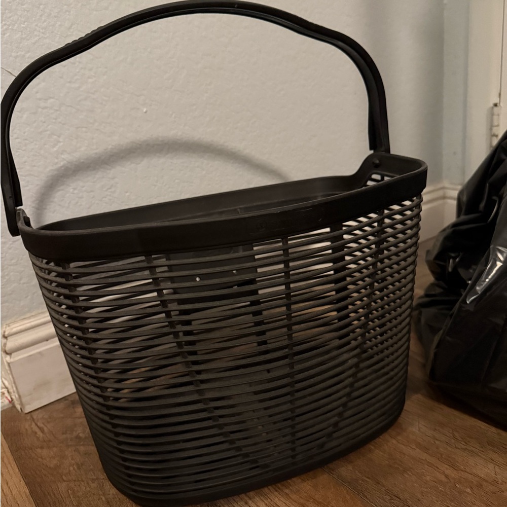 Black Woven Basket Tote
